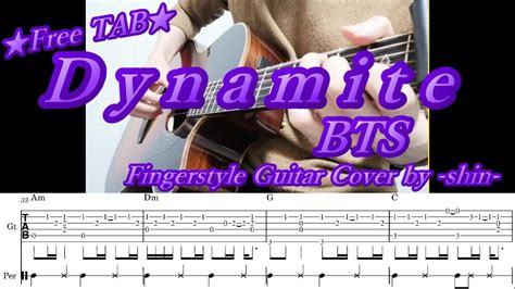 Dynamite Bts Fingerstyle Guitar Cover Tab ソロギター タブ Youtube