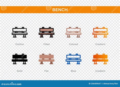 Bench Icon In Different Style Bench Vector Icons Designed In Outline