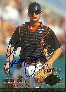 Gregg Zaun Autographed Baseball Card Baltimore Orioles Fleer