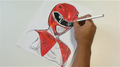 C Mo Dibujar Power Ranger Rojo De Mighty Morphin L Pices De Colores