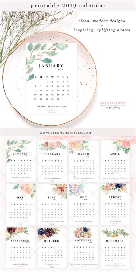 20 Wall Calendar 2019 Free Download Printable Calendar Templates ️