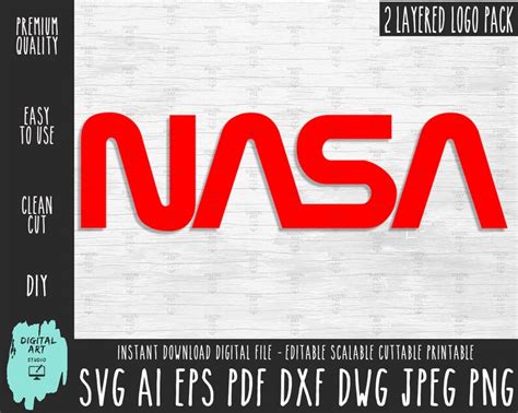 NASA Logo Svg Layered Pack Nasa Logo Printable ClipartNASA Etsy