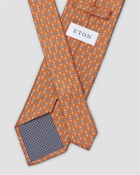 Geometric Print Silk Tie Eton