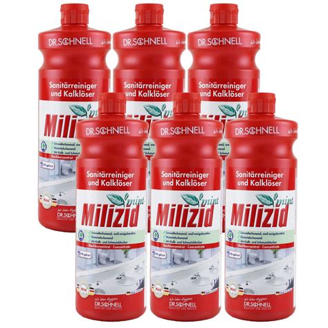 Dr Schnell Milizid Mint 6 x 1 Liter Sanitärreiniger und Kalklöser Set