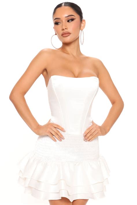 Isamar Satin Mini Dress White Fashion Nova Dresses Fashion Nova