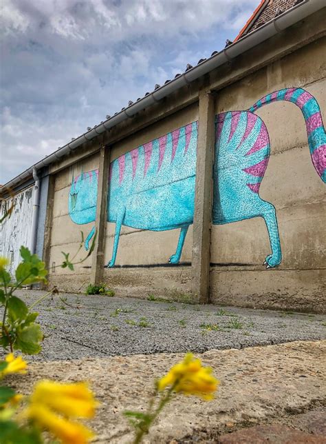 Blue Cat Mural From Artist Bisser In Leuven Mussenstraa Flickr