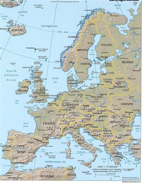 C.Sociais.: Mapa físico de Europa.