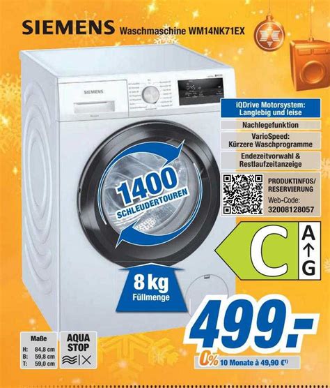 Siemens Waschmaschine Wm Nk Ex Angebot Bei Expert Bening Prospekte De