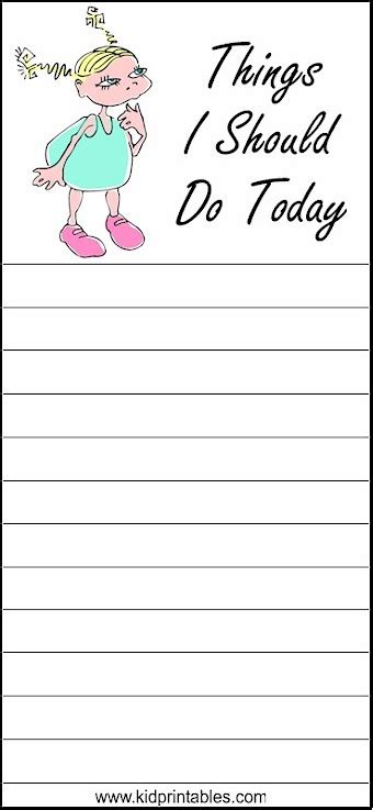 Printable To Do List For Kids