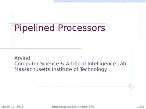 Pptx Pipelined Processors Arvind Computer Science Artificial