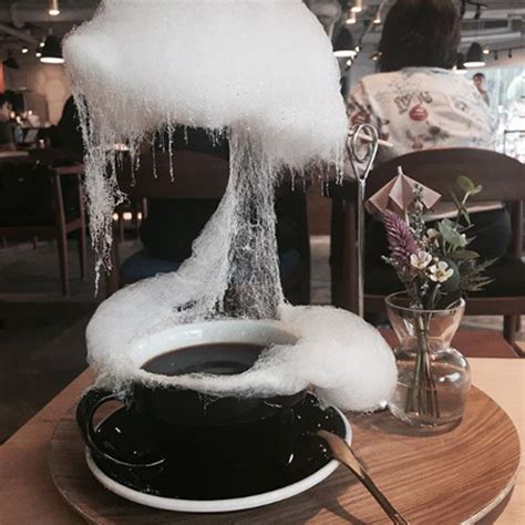 This Cafe Serves Coffee With A Floating Cotton Candy Cloud That Rains