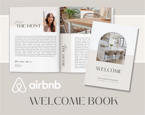 airbnb  book template beigeprintable airbnb guestbook   book