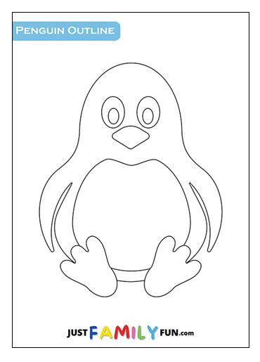 Printable Penguin Outline Templates | Just Family Fun