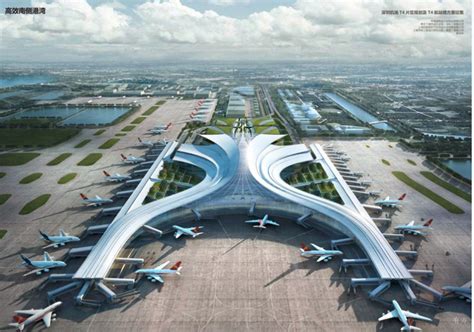 东北院 罗杰斯事务所联合体，中标深圳机场t4片区规划及航站楼 有方 Airport Design Futuristic