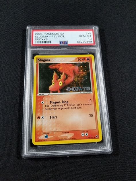 Slugma 75107 Ex Deoxys Reverse Holo Pokemon Card Values Mavin