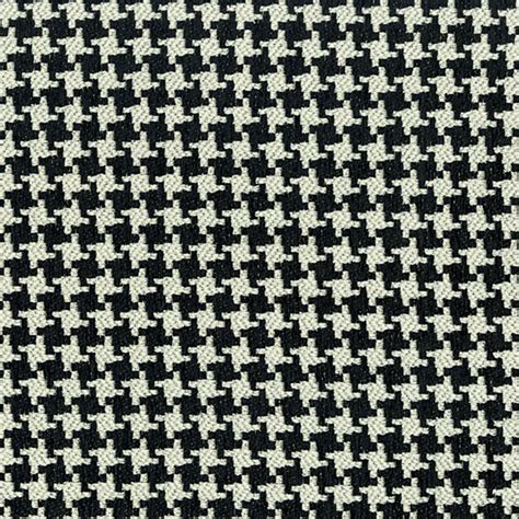 Onyx Black Houndstooth Woven Upholstery Fabric By The Yard