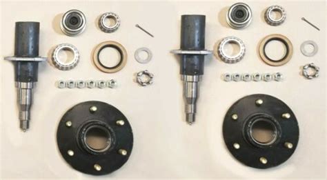 6000 Build Your Own Trailer Axle Kit W 6 X 5 5 Lug Hubs Flanged Round Spindle Ebay