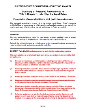 Fillable Online Alameda Courts Ca Title Chapter Rule Fax Email