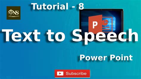 Text To Speech In Powerpoint Tutorial Powerpoint Tutorial Youtube