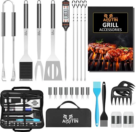 Aisitin Grill Accessories Grill Utensils Set Pcs Bbq Tools Set