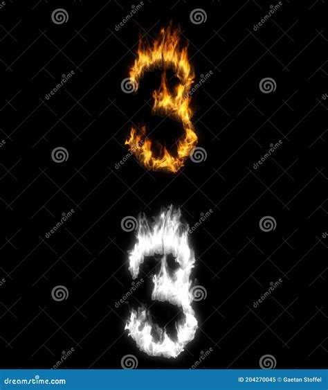 Number 8 Fire Flames Font Eight Tattoo Alphabet Character Fiery