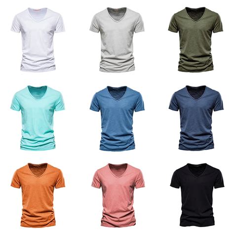 Camiseta Masculina Decote Em V Slim Fit Manga Curta Algod O