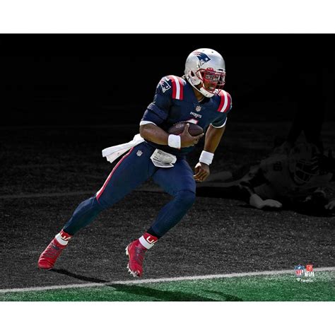 Cam Newton New England Patriots Unsigned Touchdown Run Spotlight Photograph