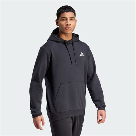 Men's Clothing - Essentials Fleece Hoodie - Black | adidas Egypt