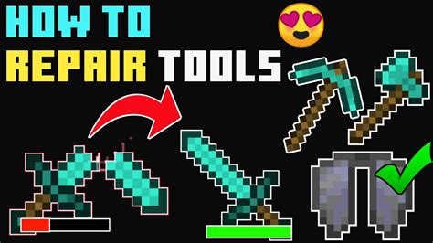 How To Repair Tools In Minecraft [ All Edition ] Hindi Dexterwalker Youtube