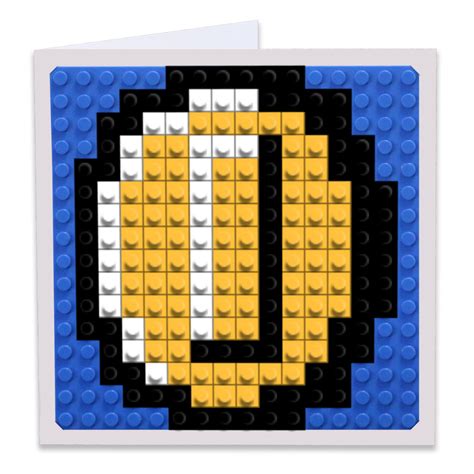 Coin Mario Pixel art Build-On Greeting Card | BRIK