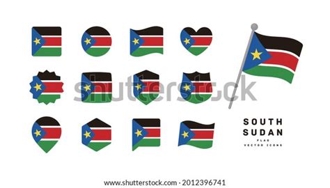 South Sudan Flag Icon Set Vector Stock Vector Royalty Free