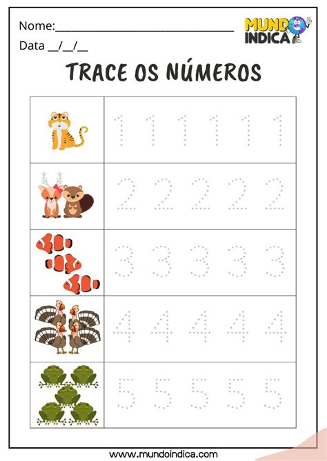 Atividade Pontilhado Numeros - 10 Atividades com Números Pontilhados para Educação Infantil