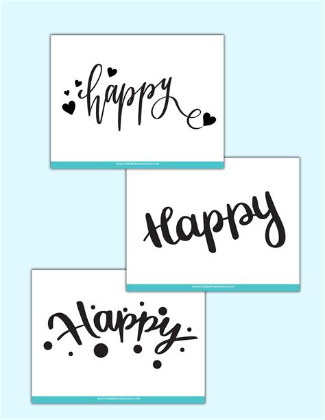 Writing "Happy" with Cursive Letters Printable