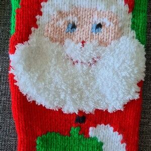 Christmas Stocking SANTA FLUFFY Beard JOLLY Big Head Santa Personalized ...