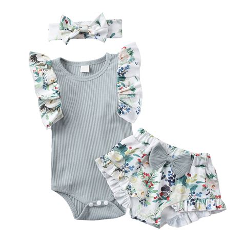 Zomer Baby Meisjes Romper Ruches Flying Mouwen Bod Grandado