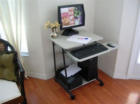 STS5806 24" Mini compact computer and laptop desk & table with wheels ...