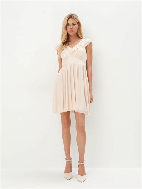 Minikleid Mit R Schen Farbe Nude Mohito Aj X