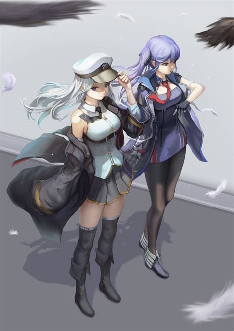 Safebooru 2girls Absurdres Ankle Boots Azur Lane Bangs Bare Shoulders