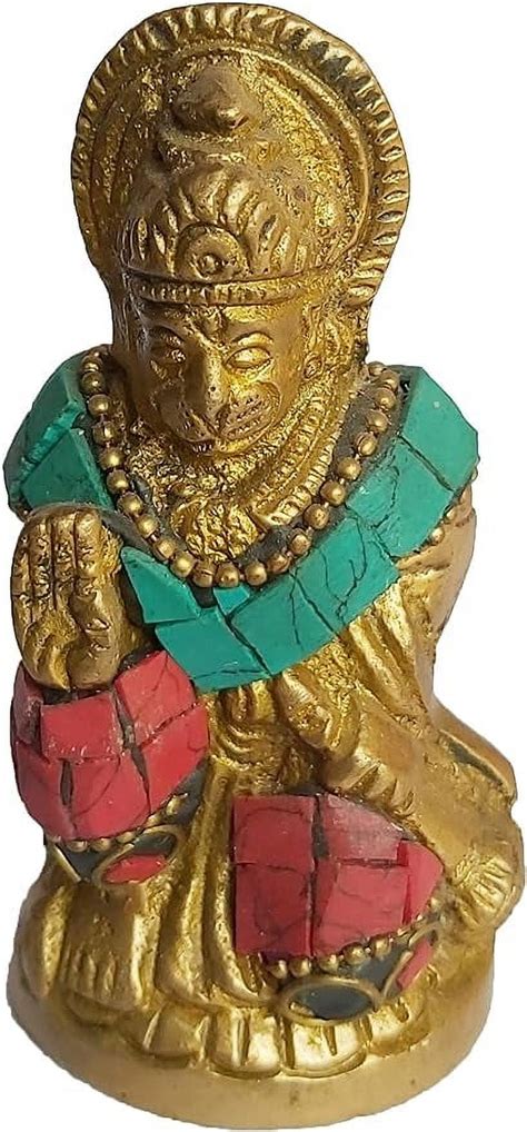 PARIJAT HANDICRAFT Hanuman Brass Idol Hindu God Of Strength Statue