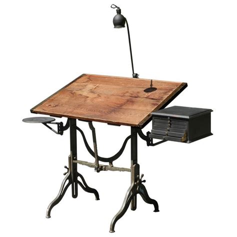 Wooden Drafting Table With Storage Pin On Art Studio Organization