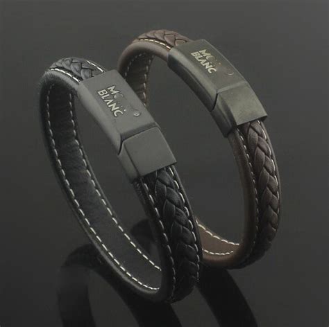 Men Jewelry Mont Blanc Leather Bracelet Mens Accessories Fashion Mens Jewelry Bracelets For Men