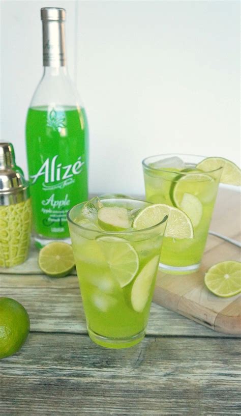 Sweet Sparkling Apple Fizz Cocktail Recipe Made With Alize Apple