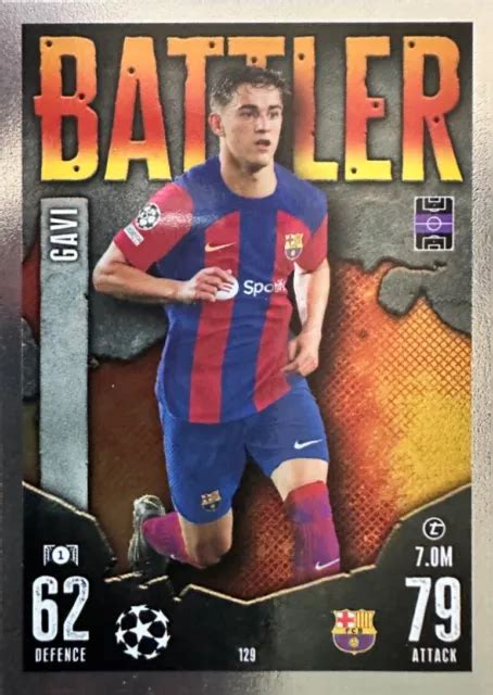 N129 Gavi Fc Barcelona Card Match Attax 202324 Topps Eur 100