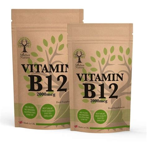 Vitamin B12 High Strength 2000mcg Capsules B12 Supplement Vit B12