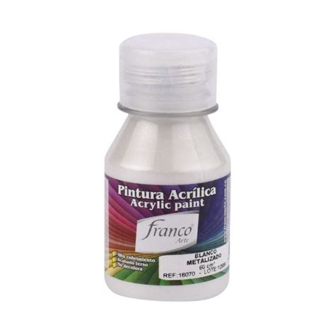 PINTURA ACRILICA METALIZ BLANCO DE 60ML FRANCO Pintulac