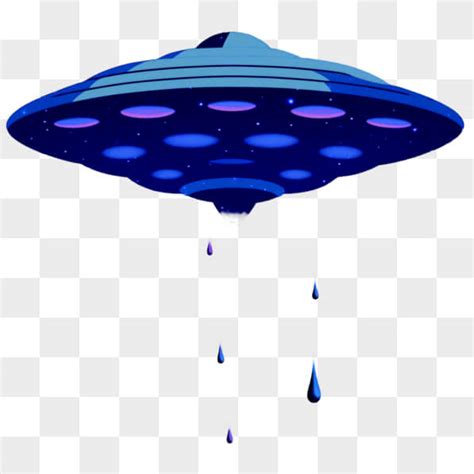 Descarga Nave Espacial Alien Gena Azul Flotando En El Cielo Png En