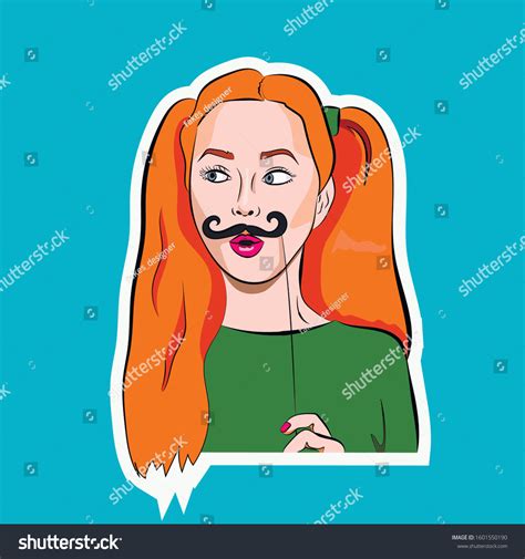 Pop Art Face Young Sexy Red Stock Vector Royalty Free 1601550190