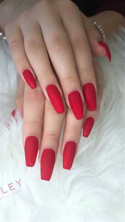 24 Matte Red Nails Ideas Successful Acrylic And Coffin Designs Women World Blog