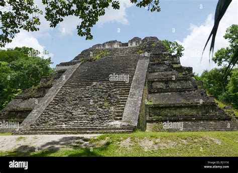 Temple Talud Tablero, Tikal, Guatemala Mayan ruins Stock Photo - Alamy