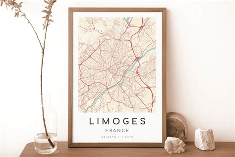 LIMOGES France Map Print Map of Limoges Digital Wall Art - Etsy